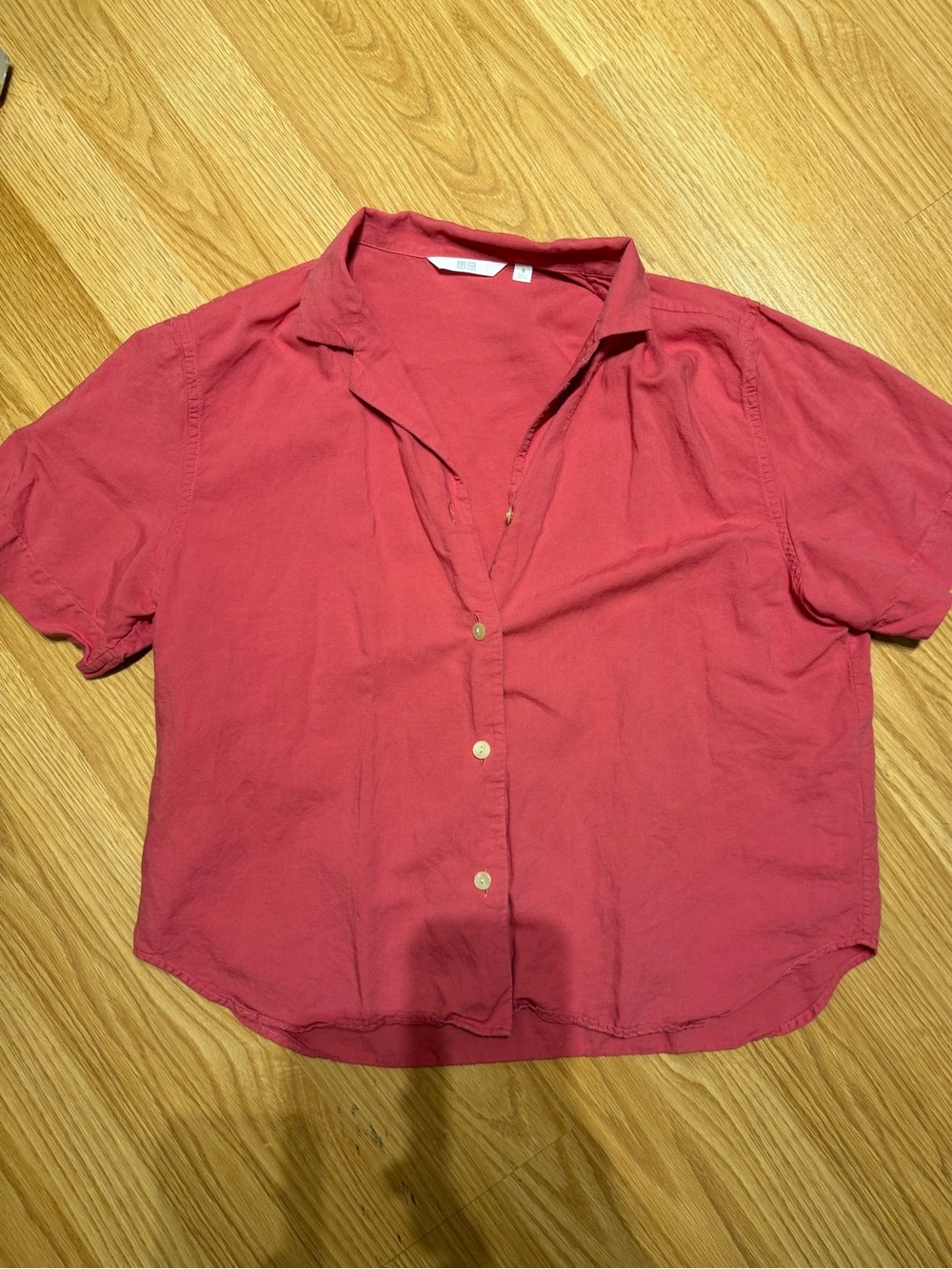 Japan purchase Short Sleeved Button up summer Shirt - Rose Pink Uniqlo
